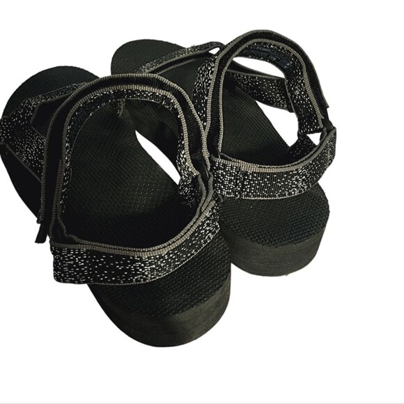 Teva Midform Universal Sandals Black Silver Metallic Sparkle Straps 10 - Picture 5 of 5